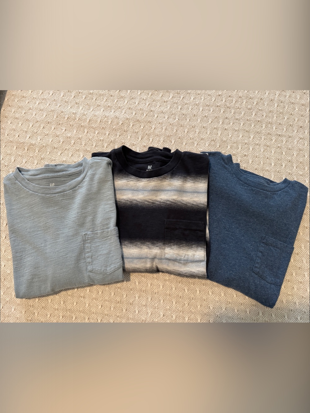 GAP Boys Blue, Navy & Gray Pocket Tee Trio